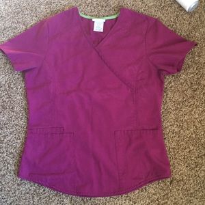 Purple Fitted Scrub Top